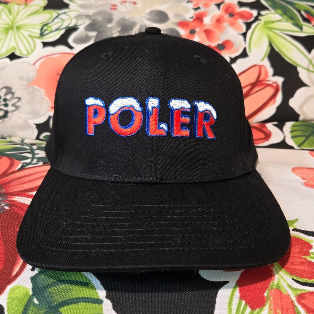 Poler Men's Snapback Baseball Pop Cap Black